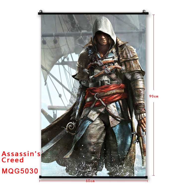 Assassin Creed Anime plastic pole cloth painting Wall Scroll 60X90CM  MQG5030