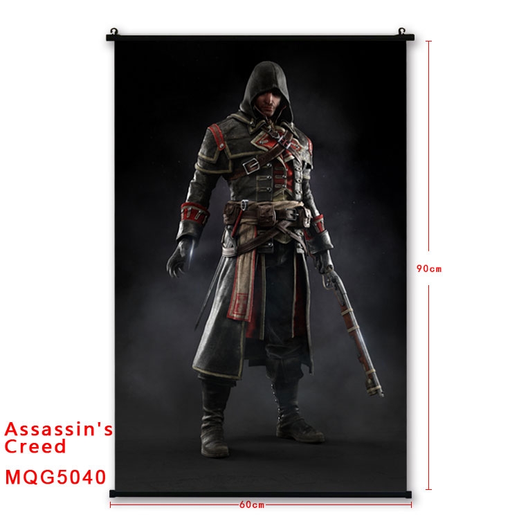Assassin Creed Anime plastic pole cloth painting Wall Scroll 60X90CM  MQG5040