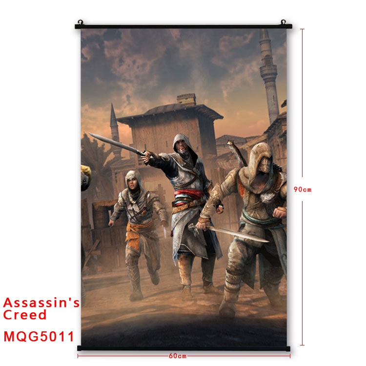 Assassin Creed Anime plastic pole cloth painting Wall Scroll 60X90CM  MQG5011