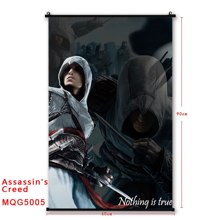 Assassin Creed Anime plastic pole cloth painting Wall Scroll 60X90CM  MQG5005