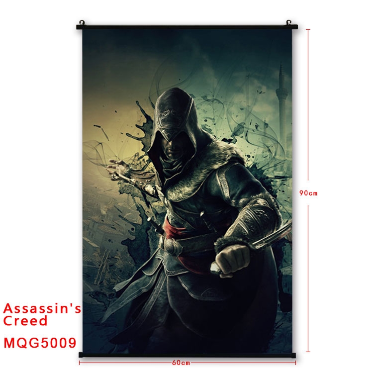Assassin Creed Anime plastic pole cloth painting Wall Scroll 60X90CM MQG5009
