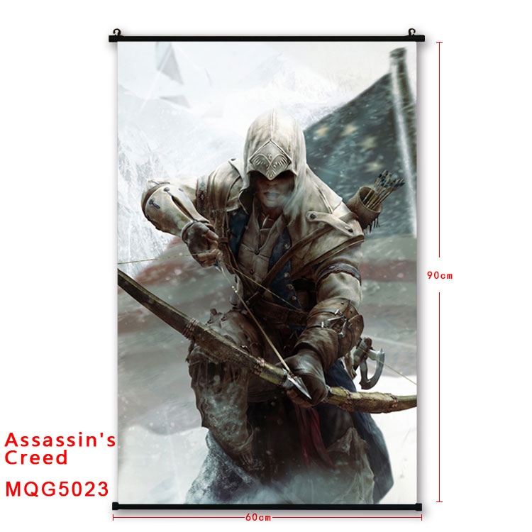 Assassin Creed Anime plastic pole cloth painting Wall Scroll 60X90CM     MQG5023