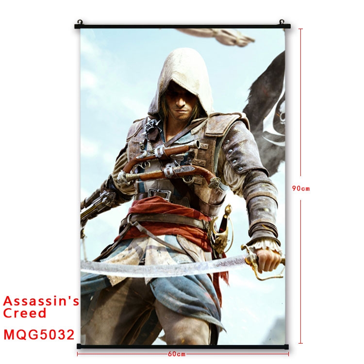 Assassin Creed Anime plastic pole cloth painting Wall Scroll 60X90CM MQG5009  MQG5032