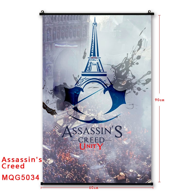 Assassin Creed Anime plastic pole cloth painting Wall Scroll 60X90CM  MQG5034