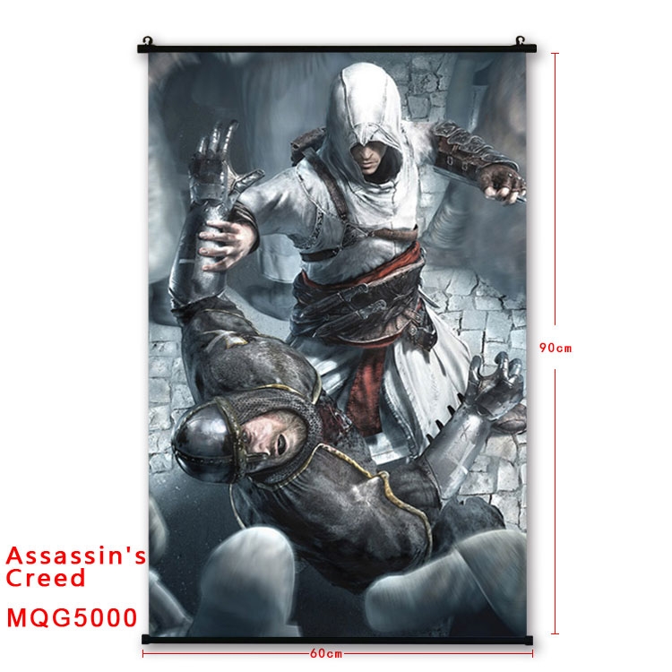 Assassin Creed Anime plastic pole cloth painting Wall Scroll 60X90CM  MQG5000