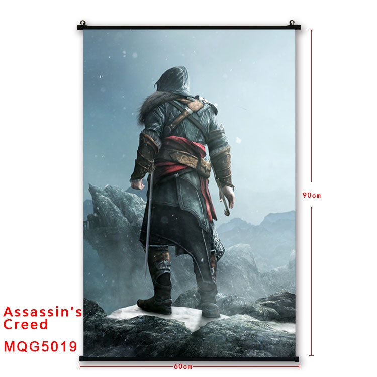 Assassin Creed Anime plastic pole cloth painting Wall Scroll 60X90CM     MQG5019