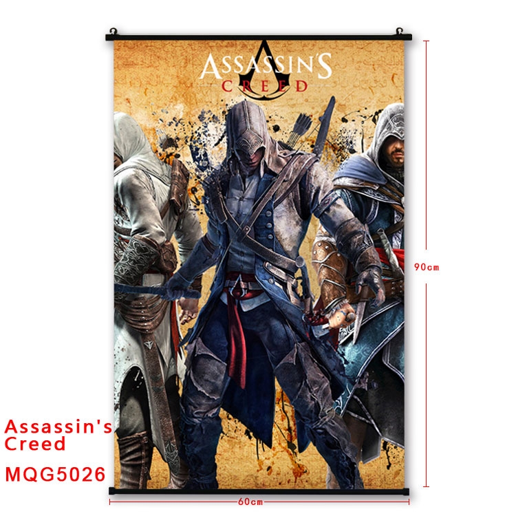 Assassin Creed Anime plastic pole cloth painting Wall Scroll 60X90CM  MQG5026