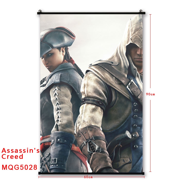 Assassin Creed Anime plastic pole cloth painting Wall Scroll 60X90CM  MQG5028