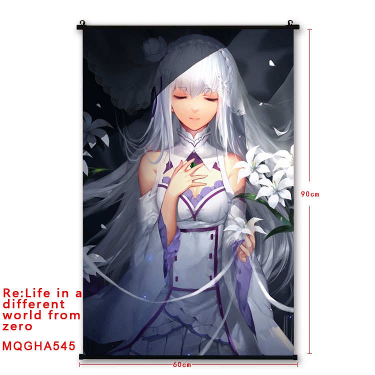 Re:Zero kara Hajimeru Isekai Seikatsu Anime plastic pole cloth painting Wall Scroll 60X90CM  MQGHA545