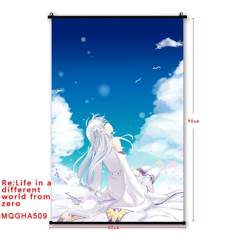 Re:Zero kara Hajimeru Isekai Seikatsu Anime plastic pole cloth painting Wall Scroll 60X90CM  MQGHA509