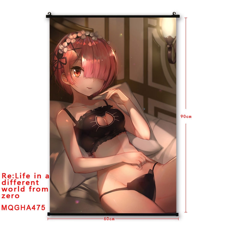 Re:Zero kara Hajimeru Isekai Seikatsu Anime plastic pole cloth painting Wall Scroll 60X90CM MQGHA475