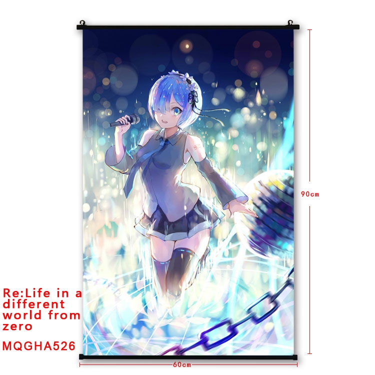 Re:Zero kara Hajimeru Isekai Seikatsu Anime plastic pole cloth painting Wall Scroll 60X90CM  MQGHA526