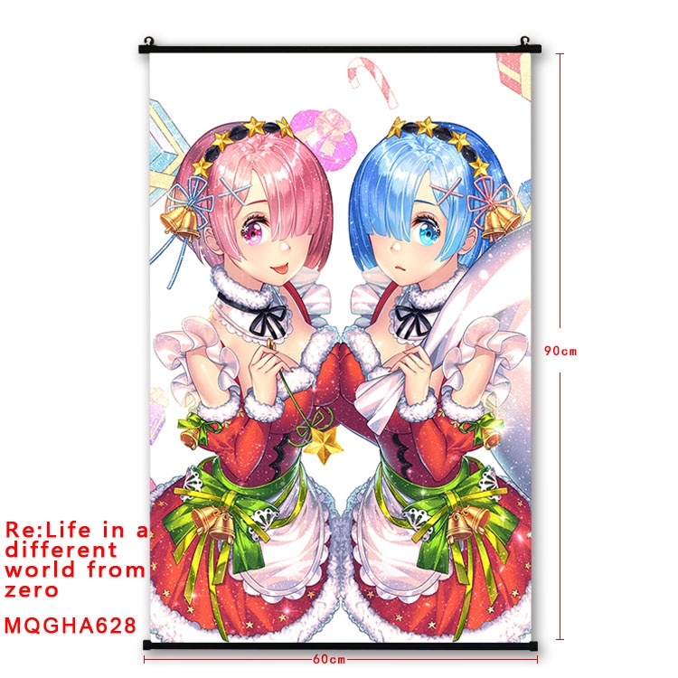 Re:Zero kara Hajimeru Isekai Seikatsu Anime plastic pole cloth painting Wall Scroll 60X90CM  MQGHA628