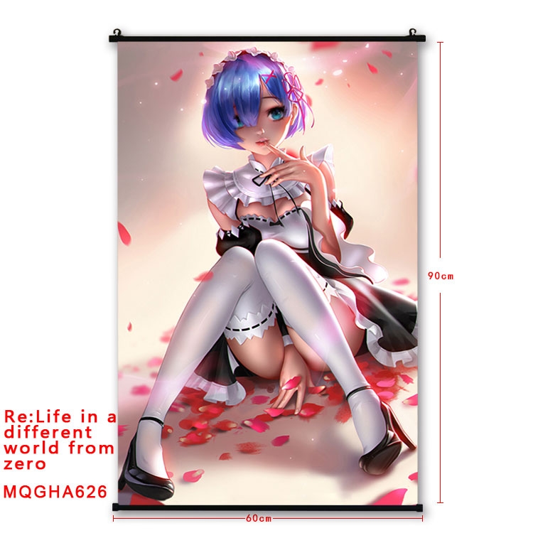 Re:Zero kara Hajimeru Isekai Seikatsu Anime plastic pole cloth painting Wall Scroll 60X90CM  MQGHA626