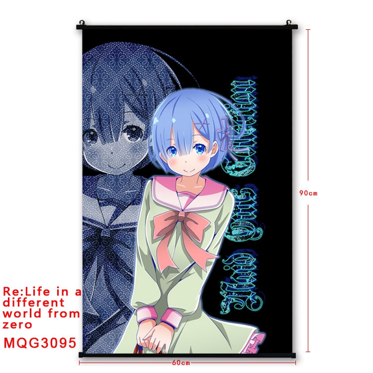 Re:Zero kara Hajimeru Isekai Seikatsu Anime plastic pole cloth painting Wall Scroll 60X90CM 