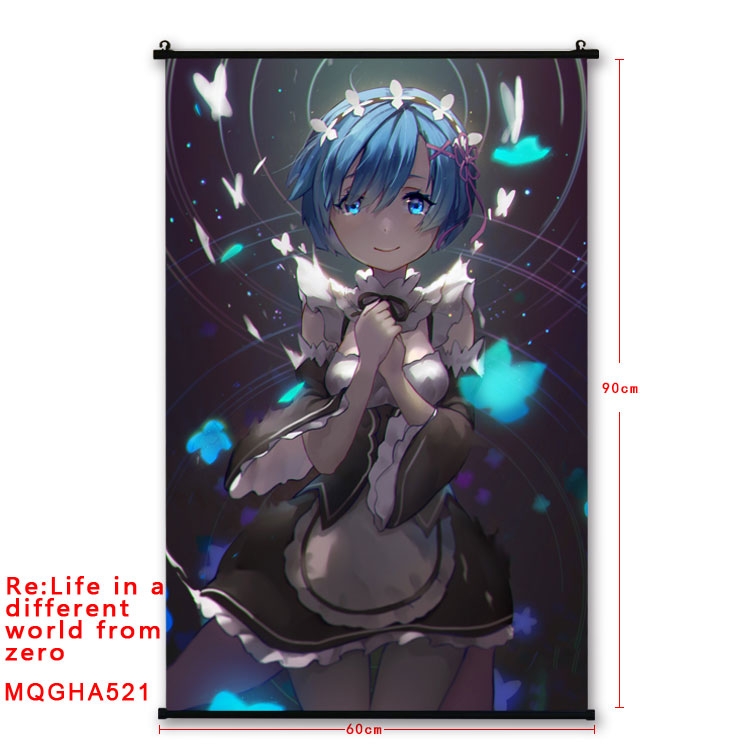 Re:Zero kara Hajimeru Isekai Seikatsu Anime plastic pole cloth painting Wall Scroll 60X90CM  MQGHA521