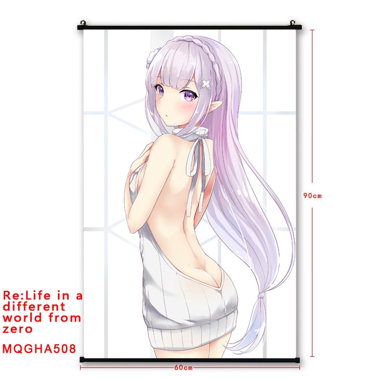 Re:Zero kara Hajimeru Isekai Seikatsu Anime plastic pole cloth painting Wall Scroll 60X90CM  MQGHA508