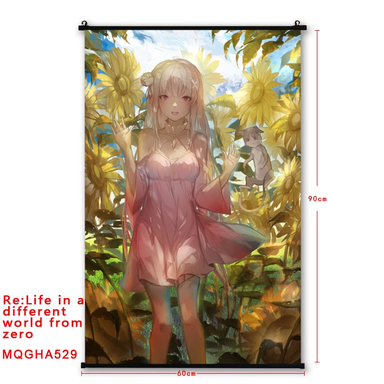 Re:Zero kara Hajimeru Isekai Seikatsu Anime plastic pole cloth painting Wall Scroll 60X90CM  MQGHA529