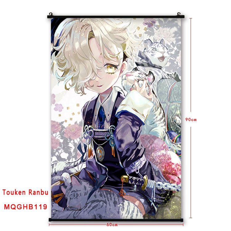 Touken Ranbu Anime plastic pole cloth painting Wall Scroll 60X90CM MQGHB119