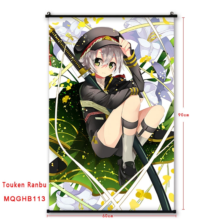 Touken Ranbu Anime plastic pole cloth painting Wall Scroll 60X90CM MQGHB113