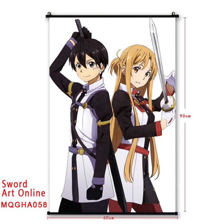 Sword Art Online Anime plastic pole cloth painting Wall Scroll 60X90CM MQGHA058