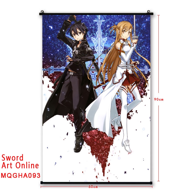 Sword Art Online Anime plastic pole cloth painting Wall Scroll 60X90CM MQGHA093