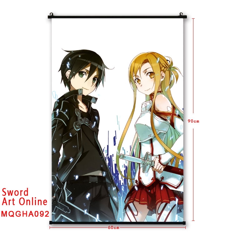 Sword Art Online Anime plastic pole cloth painting Wall Scroll 60X90CM MQGHA092
