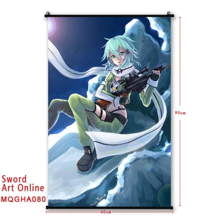 Sword Art Online Anime plastic pole cloth painting Wall Scroll 60X90CM MQGHA080