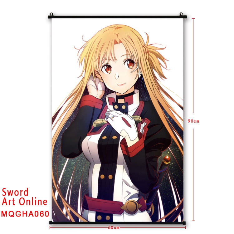 Sword Art Online Anime plastic pole cloth painting Wall Scroll 60X90CM MQGHA060