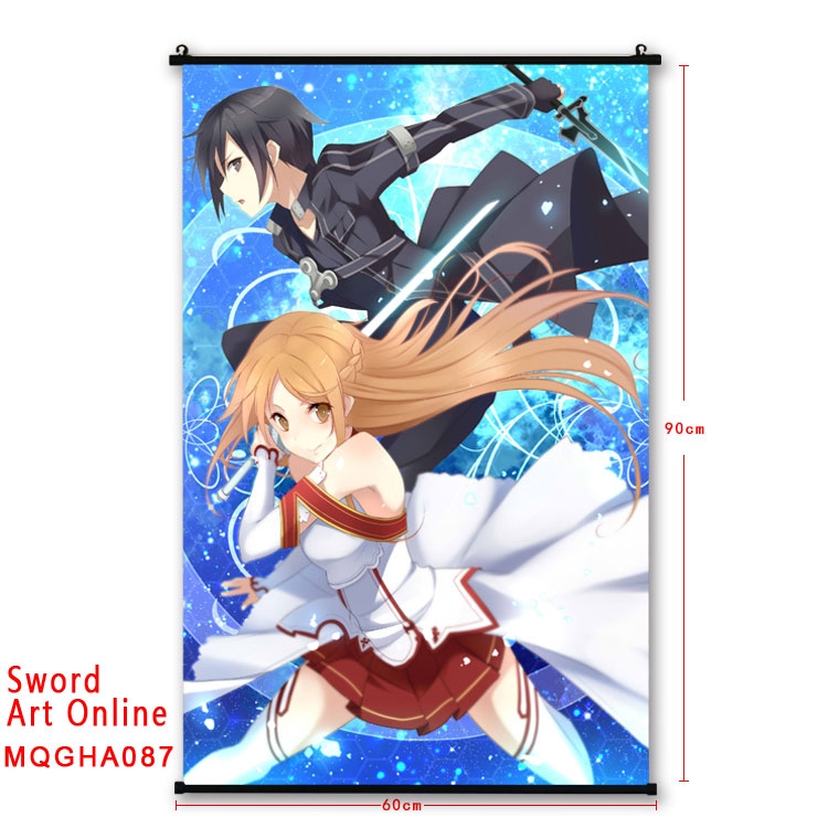 Sword Art Online Anime plastic pole cloth painting Wall Scroll 60X90CM MQGHA087