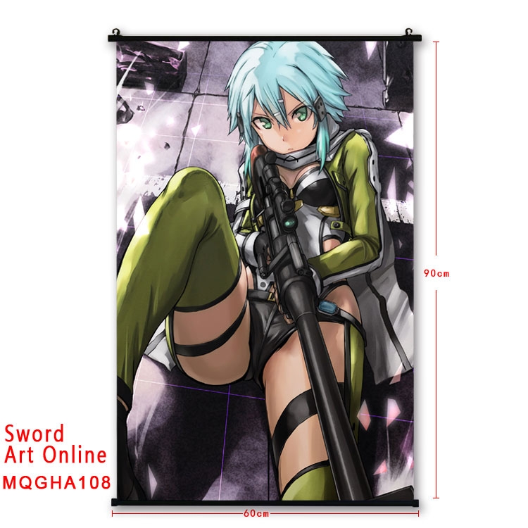Sword Art Online Anime plastic pole cloth painting Wall Scroll 60X90CM MQGHA108