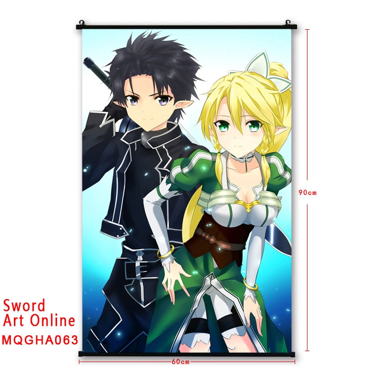 Sword Art Online Anime plastic pole cloth painting Wall Scroll 60X90CM MQGHA063