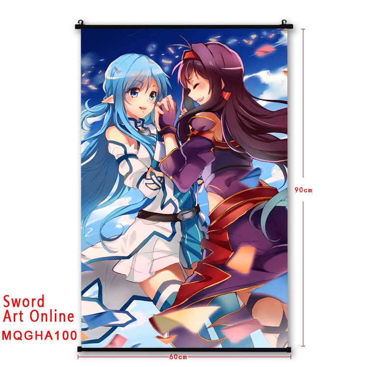 Sword Art Online Anime plastic pole cloth painting Wall Scroll 60X90CM MQGHA100