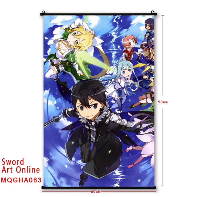 Sword Art Online Anime plastic pole cloth painting Wall Scroll 60X90CM MQGHA083