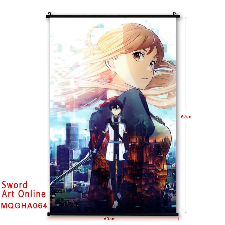 Sword Art Online Anime plastic pole cloth painting Wall Scroll 60X90CM MQGHA064