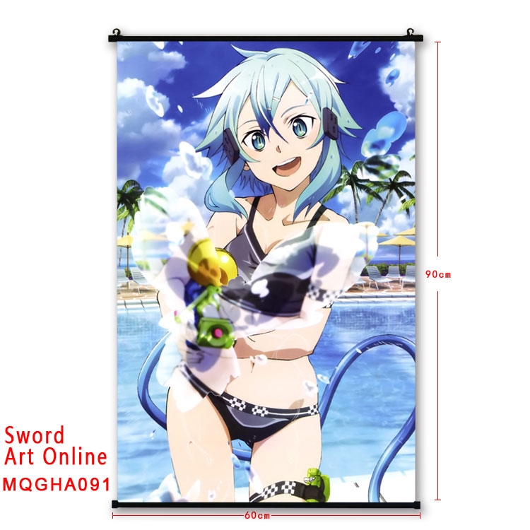 Sword Art Online Anime plastic pole cloth painting Wall Scroll 60X90CM MQGHA091