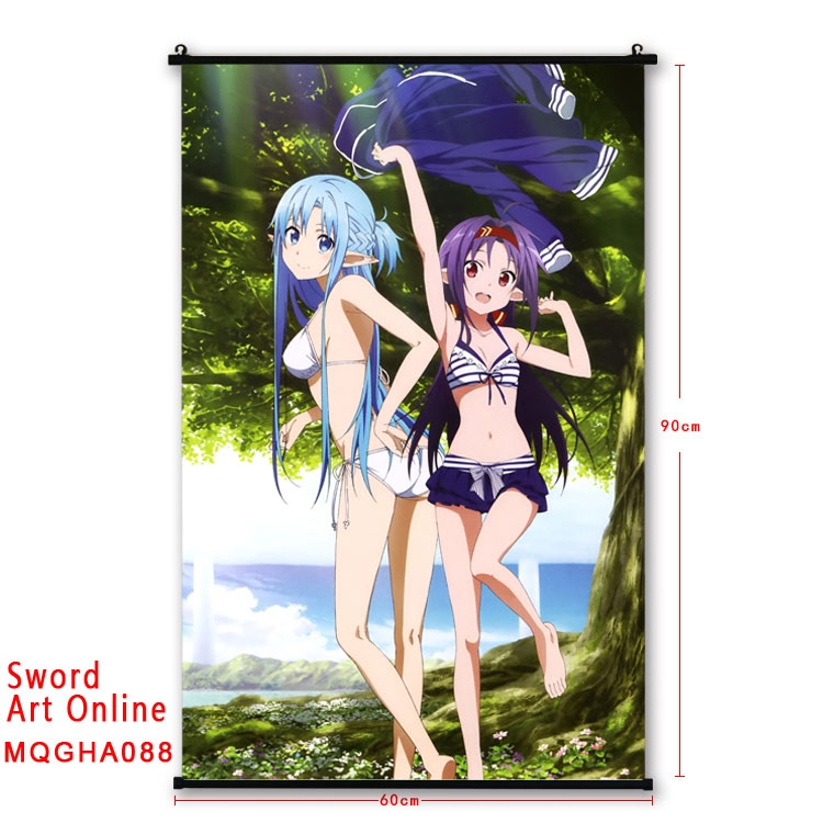 Sword Art Online Anime plastic pole cloth painting Wall Scroll 60X90CM MQGHA088