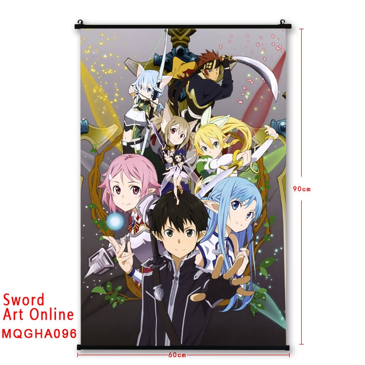 Sword Art Online Anime plastic pole cloth painting Wall Scroll 60X90CM MQGHA096