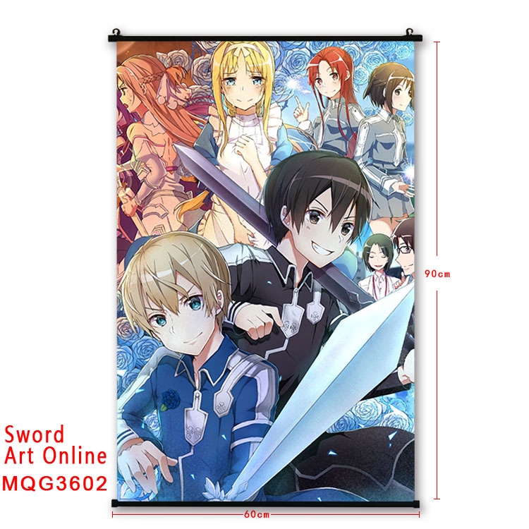 Sword Art Online Anime plastic pole cloth painting Wall Scroll 60X90CM MQG3602