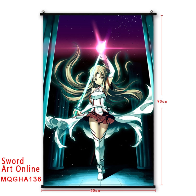 Sword Art Online Anime plastic pole cloth painting Wall Scroll 60X90CM MQGHA136