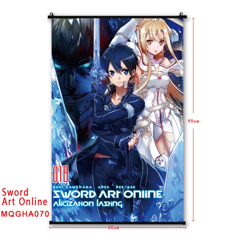 Sword Art Online Anime plastic pole cloth painting Wall Scroll 60X90CM MQGHA070