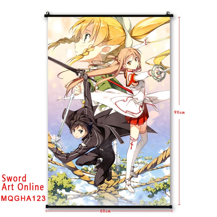 Sword Art Online Anime plastic pole cloth painting Wall Scroll 60X90CM MQGHA123