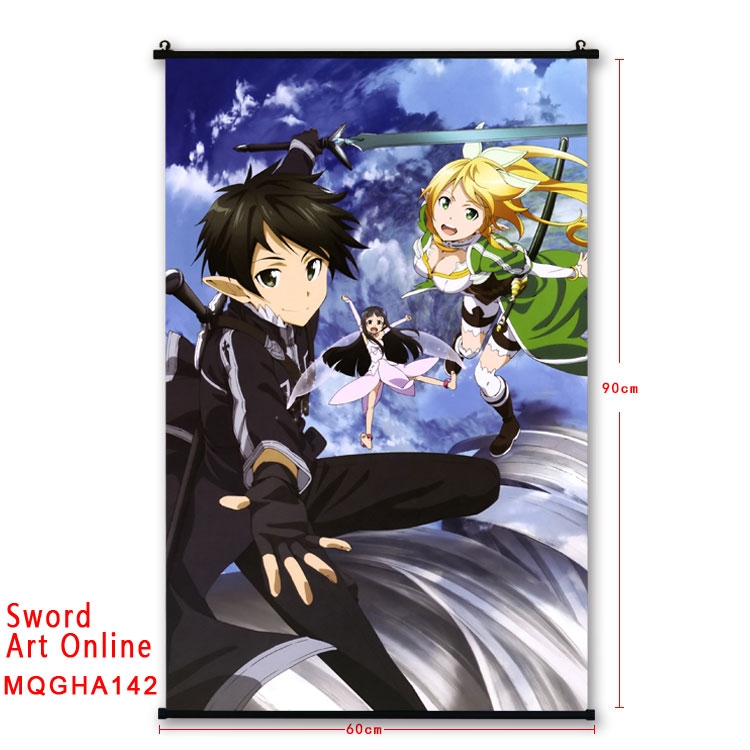 Sword Art Online Anime plastic pole cloth painting Wall Scroll 60X90CM MQGHA142