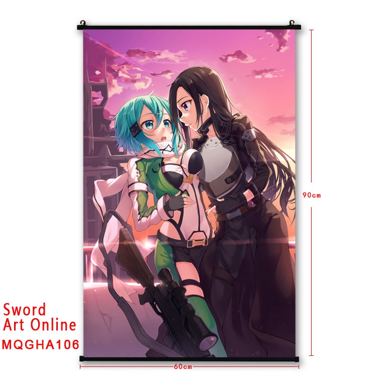 Sword Art Online Anime plastic pole cloth painting Wall Scroll 60X90CM MQGHA106