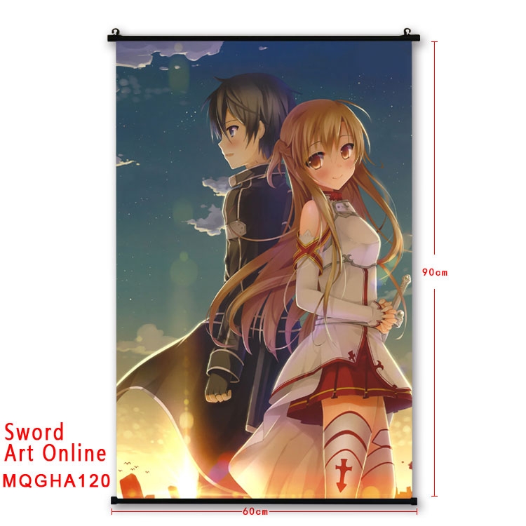 Sword Art Online Anime plastic pole cloth painting Wall Scroll 60X90CM MQGHA120