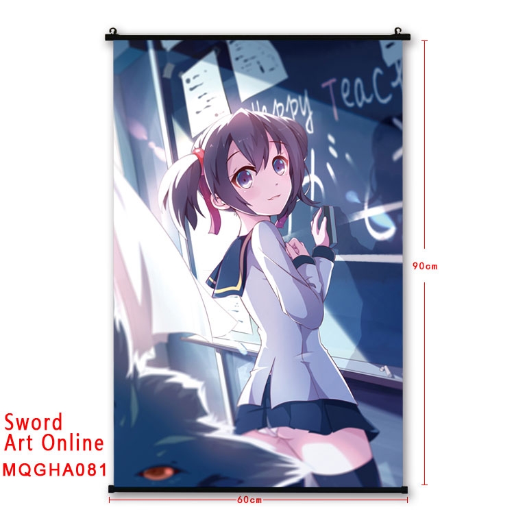 Sword Art Online Anime plastic pole cloth painting Wall Scroll 60X90CM MQGHA081