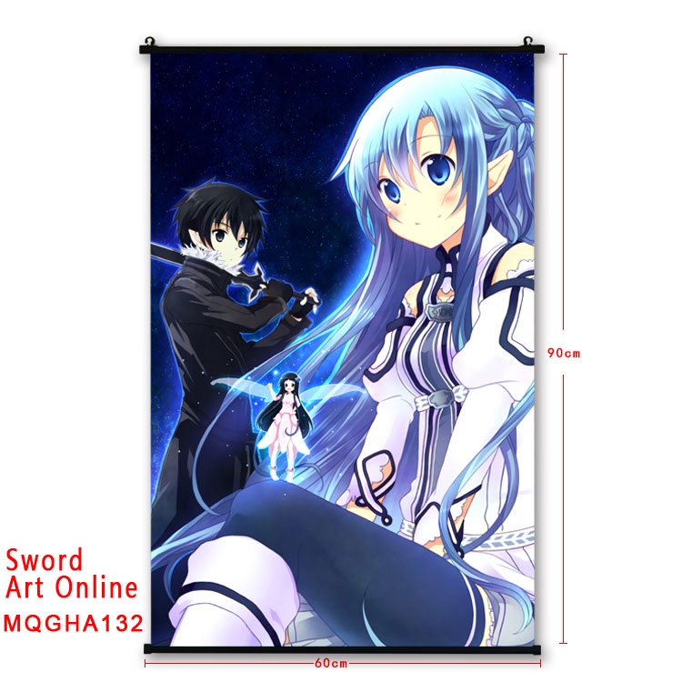 Sword Art Online Anime plastic pole cloth painting Wall Scroll 60X90CM MQGHA132