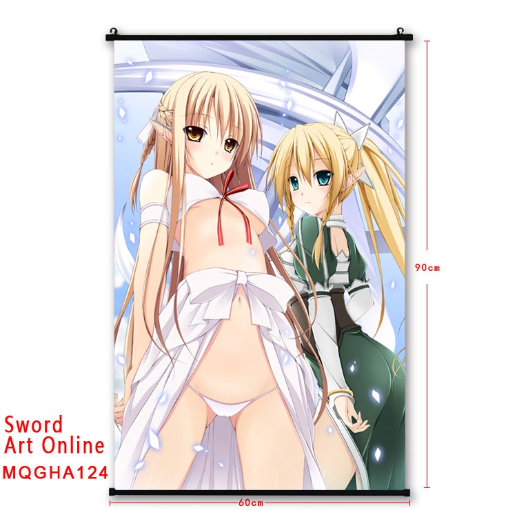 Sword Art Online Anime plastic pole cloth painting Wall Scroll 60X90CM MQGHA124