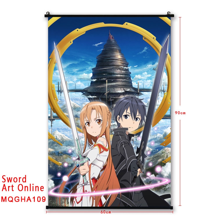 Sword Art Online Anime plastic pole cloth painting Wall Scroll 60X90CM MQGHA109