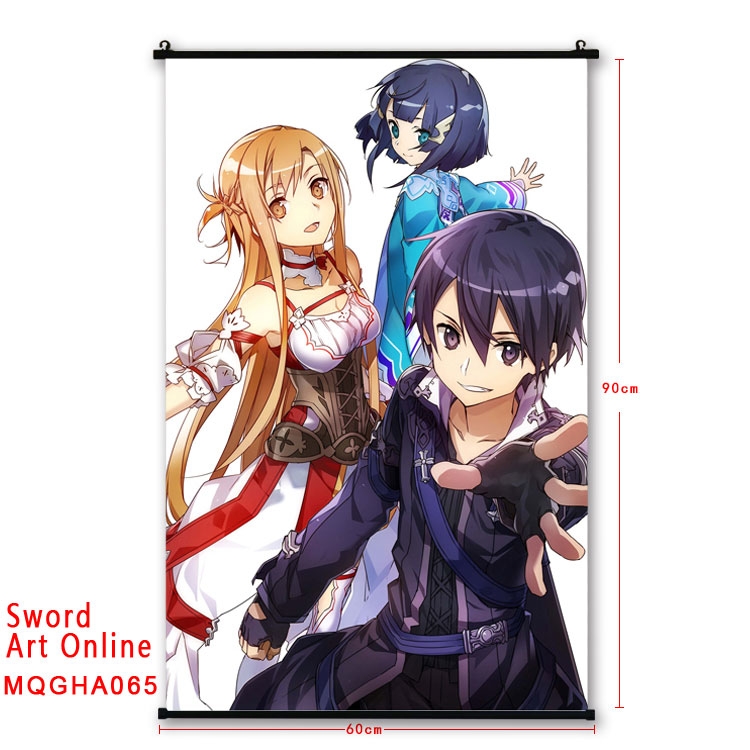 Sword Art Online Anime plastic pole cloth painting Wall Scroll 60X90CM MQGHA065